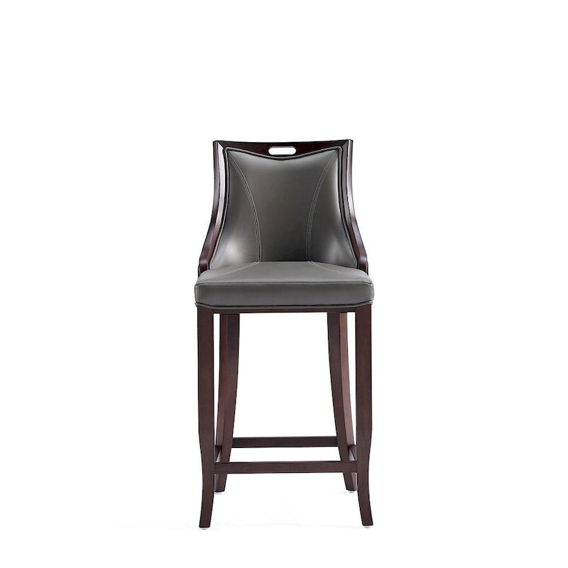 Sgabello da bar con schienale finitura noce, set da 3 (Bianco perla / Bronzo / Crema / Grigio ciottolo / Grigio chiaro)