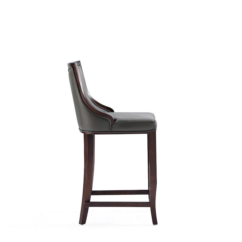 Sgabello da bar con schienale finitura noce, set da 3 (Bianco perla / Bronzo / Crema / Grigio ciottolo / Grigio chiaro)