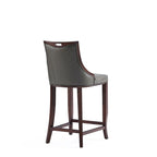 Sgabello da bar con schienale finitura noce, set da 3 (Bianco perla / Bronzo / Crema / Grigio ciottolo / Grigio chiaro)
