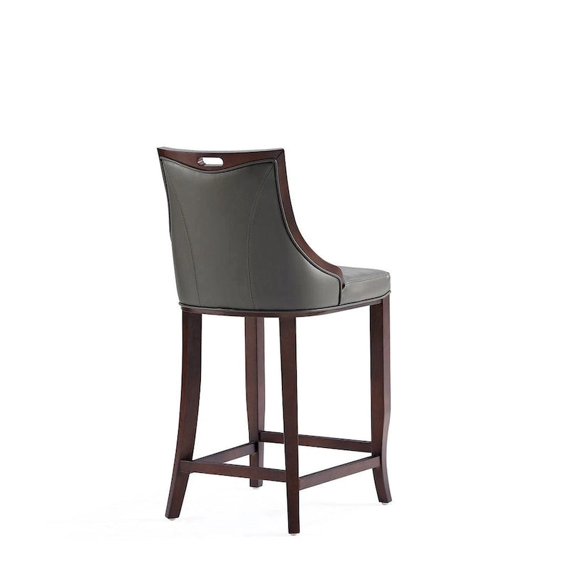 Sgabello da bar con schienale finitura noce, set da 3 (Bianco perla / Bronzo / Crema / Grigio ciottolo / Grigio chiaro)