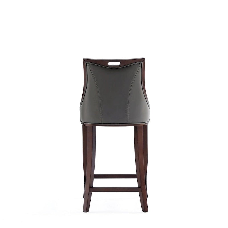 Sgabello da bar con schienale finitura noce, set da 3 (Bianco perla / Bronzo / Crema / Grigio ciottolo / Grigio chiaro)