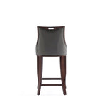 Sgabello da bar con schienale finitura noce, set da 3 (Bianco perla / Bronzo / Crema / Grigio ciottolo / Grigio chiaro)