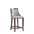 Sgabello da bar con schienale finitura noce, set da 3 (Bianco perla / Bronzo / Crema / Grigio ciottolo / Grigio chiaro)