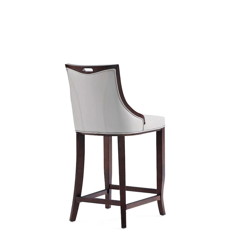 Sgabello da bar con schienale finitura noce, set da 3 (Bianco perla / Bronzo / Crema / Grigio ciottolo / Grigio chiaro)