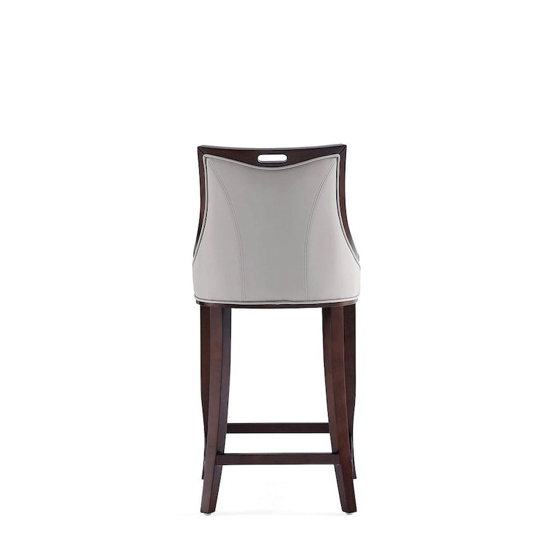 Sgabello da bar con schienale finitura noce, set da 3 (Bianco perla / Bronzo / Crema / Grigio ciottolo / Grigio chiaro)