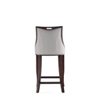 Sgabello da bar con schienale finitura noce, set da 3 (Bianco perla / Bronzo / Crema / Grigio ciottolo / Grigio chiaro)