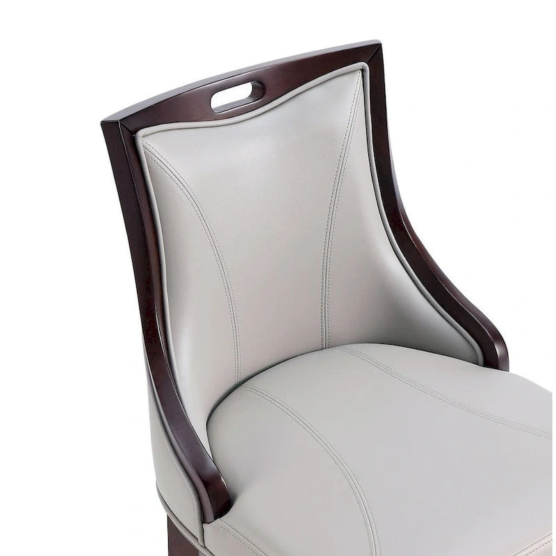 Sgabello da bar con schienale finitura noce, set da 3 (Bianco perla / Bronzo / Crema / Grigio ciottolo / Grigio chiaro)