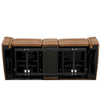 Divanetto reclinabile elettrico a 2 posti in pelle bovina primo fiore color cammello con console