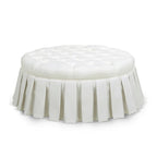 Pouf da cocktail trapuntato con gonna plissettata – Blu notte / Bianco antico, 1 posto