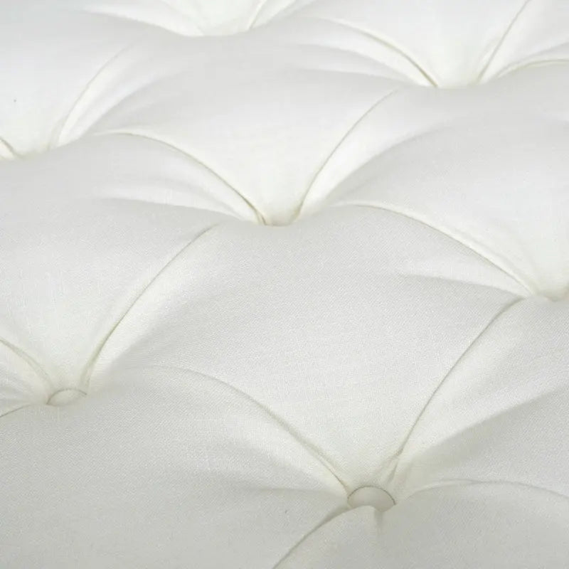 Pouf da cocktail trapuntato con gonna plissettata – Blu notte / Bianco antico, 1 posto