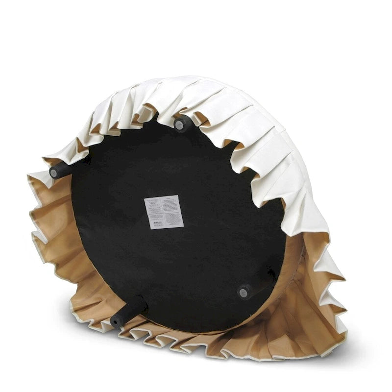 Pouf da cocktail trapuntato con gonna plissettata – Blu notte / Bianco antico, 1 posto
