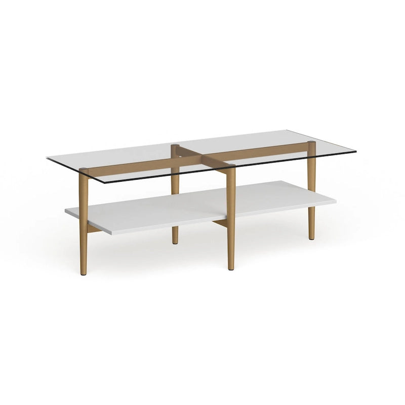 Tavolino da Caffè Mid-Century in Ottone / Bronzo Annerito / Finto Marmo Ottone