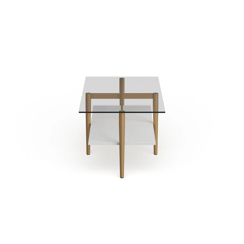 Tavolino da Caffè Mid-Century in Ottone / Bronzo Annerito / Finto Marmo Ottone