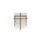 Tavolino da Caffè Mid-Century in Ottone / Bronzo Annerito / Finto Marmo Ottone