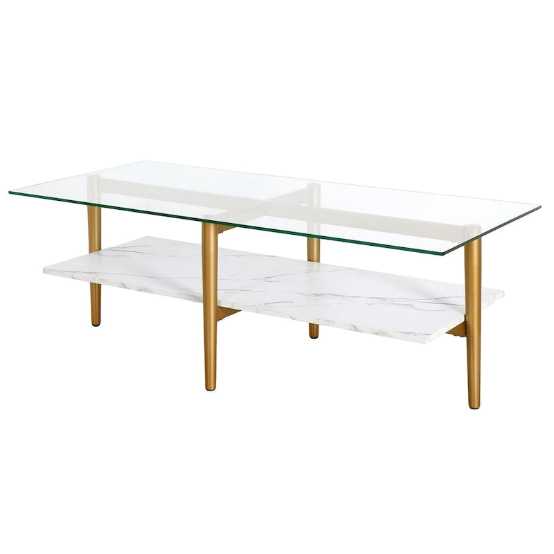 Tavolino da Caffè Mid-Century in Ottone / Bronzo Annerito / Finto Marmo Ottone