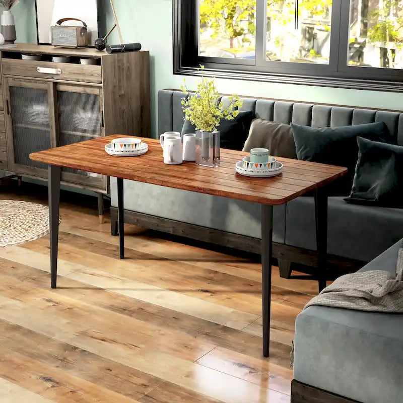 Tavolo da pranzo moderno metà secolo rovere grigio / scuro – Posti fino a 6