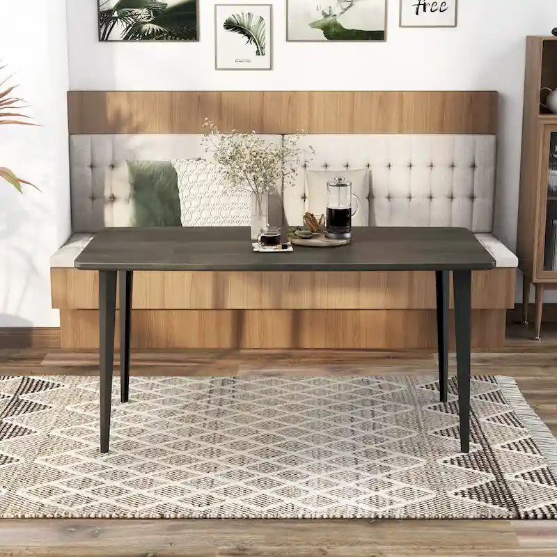 Tavolo da pranzo moderno metà secolo rovere grigio / scuro – Posti fino a 6