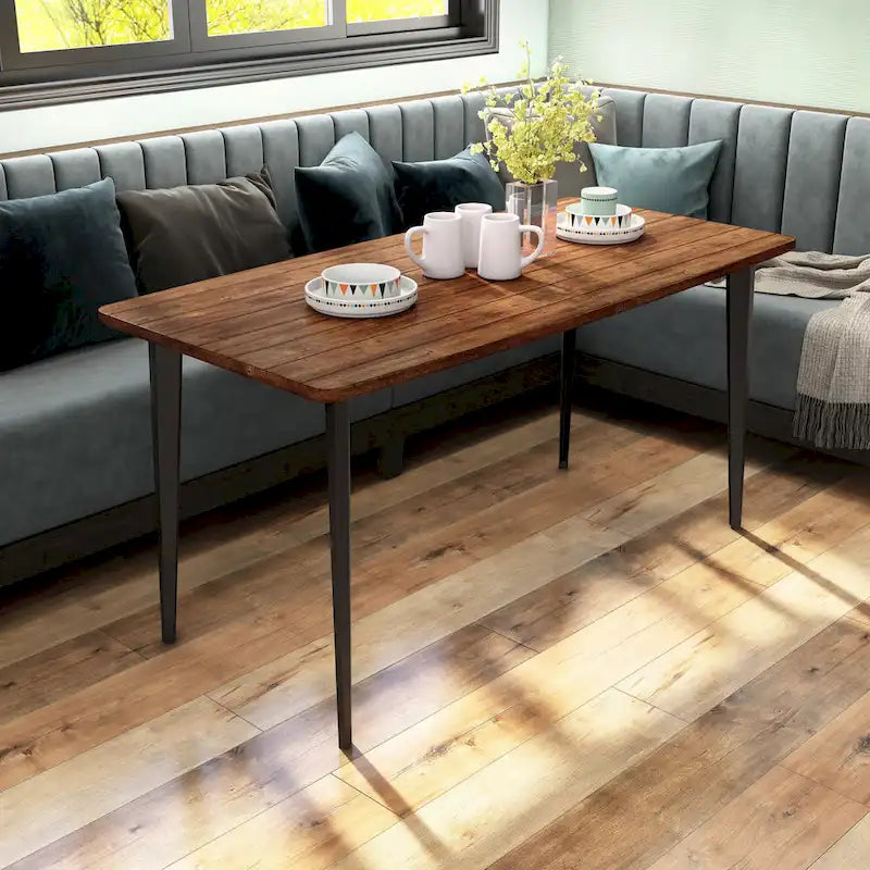 Tavolo da pranzo moderno metà secolo rovere grigio / scuro – Posti fino a 6
