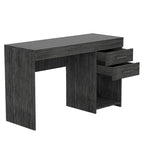 Scrivania da studio con 2 cassetti e ripiano aperto, per una persona, rovere affumicato / nero / grigio chiaro