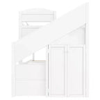 Whisen Twin XL Bunk Bed Frame with Trundle, Bunk Bed with Storage, Bunk Bed with Solid Wood, Storage Staircase, Wardrobe, 3Drawer, for Kids
