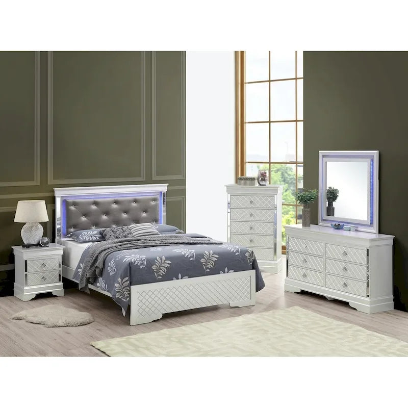 Letto matrimoniale, Argento Champagne / Nero Metallizzato, Per 1-2 Persone