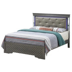 Letto matrimoniale, Argento Champagne / Nero Metallizzato, Per 1-2 Persone
