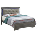 Letto matrimoniale, Argento Champagne / Nero Metallizzato, Per 1-2 Persone