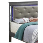 Letto matrimoniale, Argento Champagne / Nero Metallizzato, Per 1-2 Persone