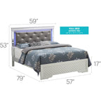 Letto matrimoniale, Argento Champagne / Nero Metallizzato, Per 1-2 Persone