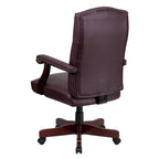 Sedia direzionale girevole da ufficio in pelle "LeatherSoft" bordeaux con braccioli, 1 posto