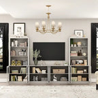 Mobile TV con Vetrina in Legno Grigio