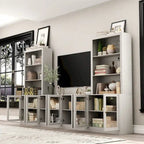 Mobile TV con Vetrina in Legno Grigio