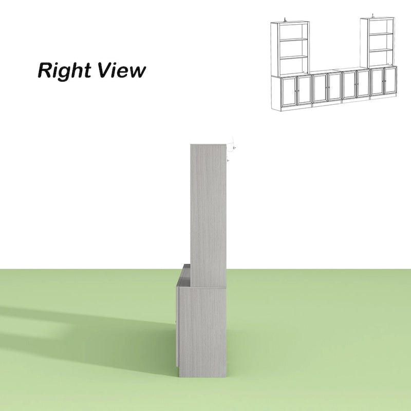 Mobile TV con Vetrina in Legno Grigio