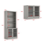 Mobile TV con Vetrina in Legno Grigio
