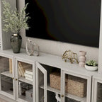 Mobile TV con Vetrina in Legno Grigio