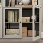 Mobile TV con Vetrina in Legno Grigio
