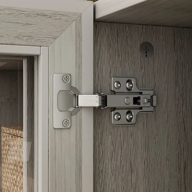 Mobile TV con Vetrina in Legno Grigio