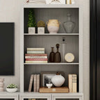 Mobile TV con Vetrina in Legno Grigio