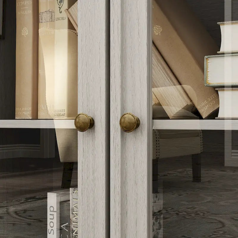 Mobile TV con Vetrina in Legno Grigio