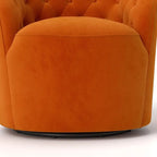 SEYNAR Modern Velvet Upholstered 360 Degree Swivel Barrel Chair with Button Tufted Back Set of 2