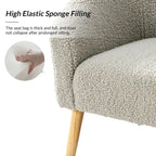Sheila moderner 30 W Bouclé-Sessel mit Beinen aus Massivholz, 2er-Set von HULALA HOME