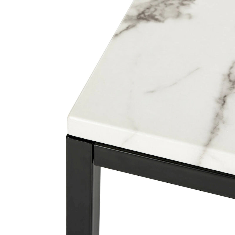 Consolle in stile Parsons con ripiano in marmo grigio e gambe nere