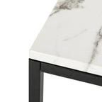 Consolle in stile Parsons con ripiano in marmo grigio e gambe nere