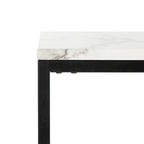 Consolle in stile Parsons con ripiano in marmo grigio e gambe nere
