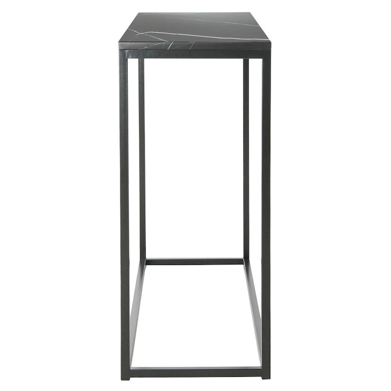 Consolle in stile Parsons con ripiano in marmo grigio e gambe nere