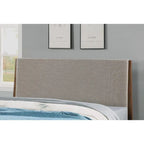 Letto matrimoniale in noce e tessuto "Silt", stile Mid-Century, per 2 persone