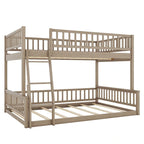 Grigio / Noce Letto a castello Full XL su Queen con scaletta e spondine, 2 persone
