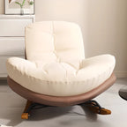 Sedia a dondolo imbottita in stile scandinavo con pouf opzionale