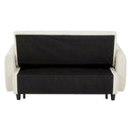 Divano Letto Estraibile, Divanetto Convertibile, Azzurro / Grigio Scuro / Beige, 2 Posti