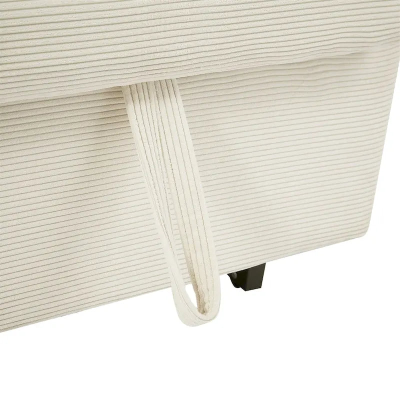 Divano Letto Estraibile, Divanetto Convertibile, Azzurro / Grigio Scuro / Beige, 2 Posti